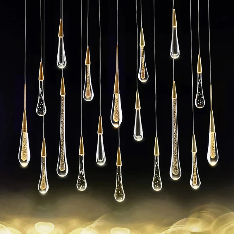 LumiDroplet LED Pendant Light In Glass And Iron For Kitchen And Dining By Euroselle