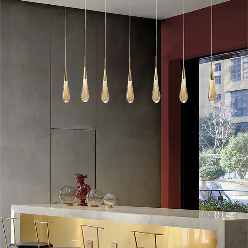 LumiDroplet LED Pendant Light In Glass And Iron For Kitchen And Dining By Euroselle