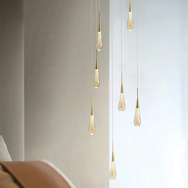 LumiDroplet LED Pendant Light In Glass And Iron For Kitchen And Dining By Euroselle
