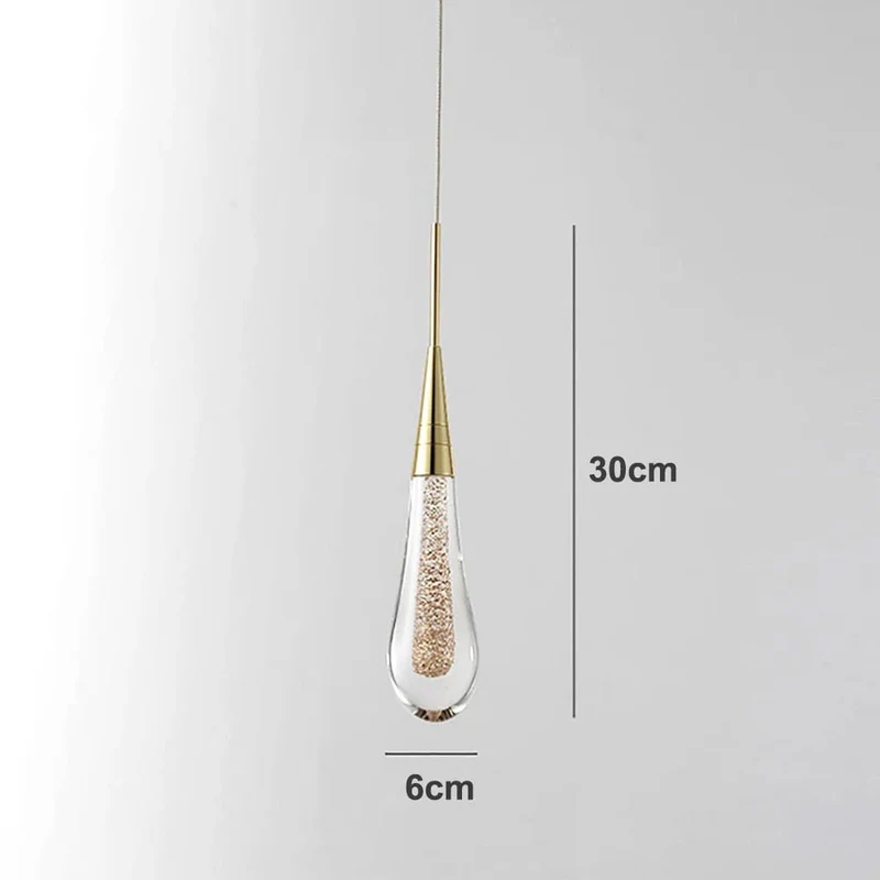 LumiDroplet LED Pendant Light In Glass And Iron For Kitchen And Dining By Euroselle