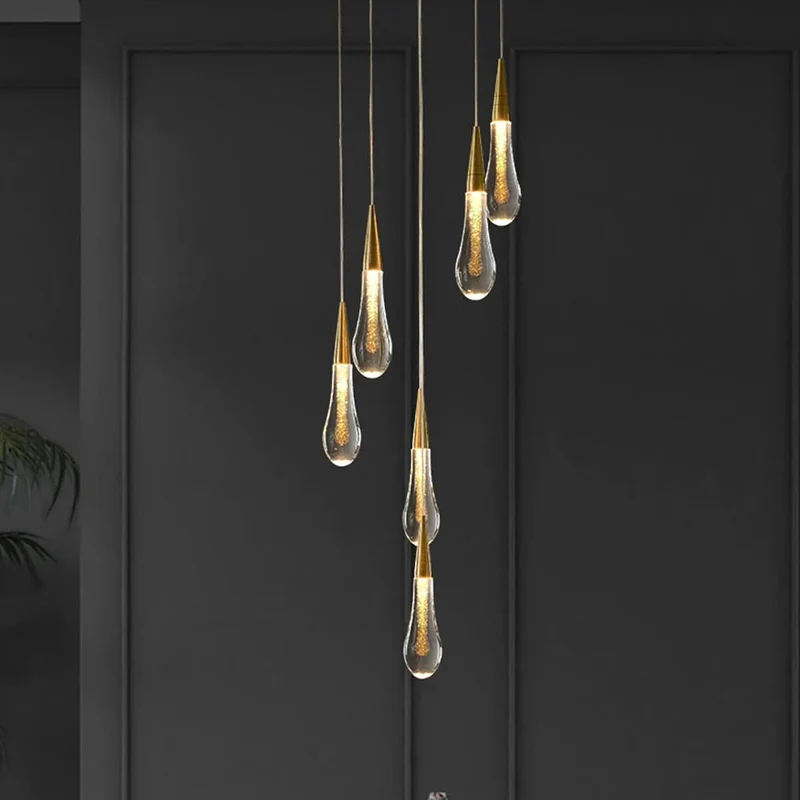 LumiDroplet LED Pendant Light In Glass And Iron For Kitchen And Dining By Euroselle