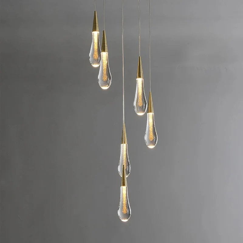 LumiDroplet LED Pendant Light In Glass And Iron For Kitchen And Dining By Euroselle
