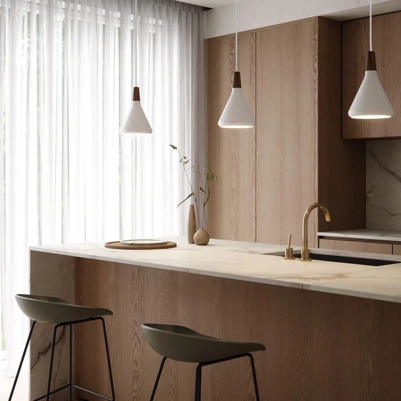 Nori 18 Statement Conical Pendant Light By Euroselle For Dining And Breakfast Bar Areas
