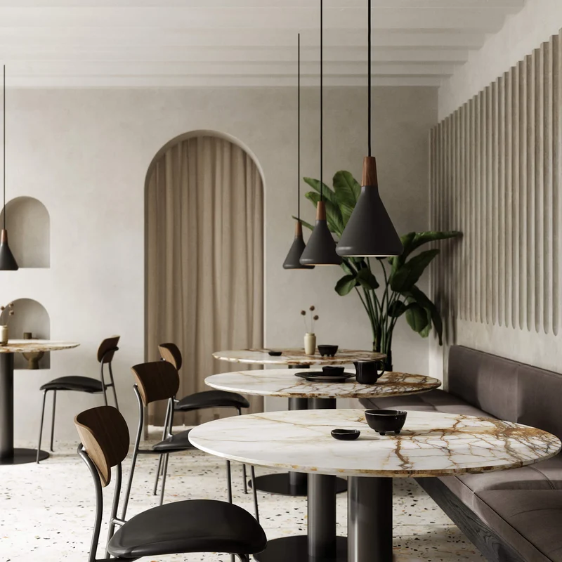 Nori 18 Statement Conical Pendant Light By Euroselle For Dining And Breakfast Bar Areas