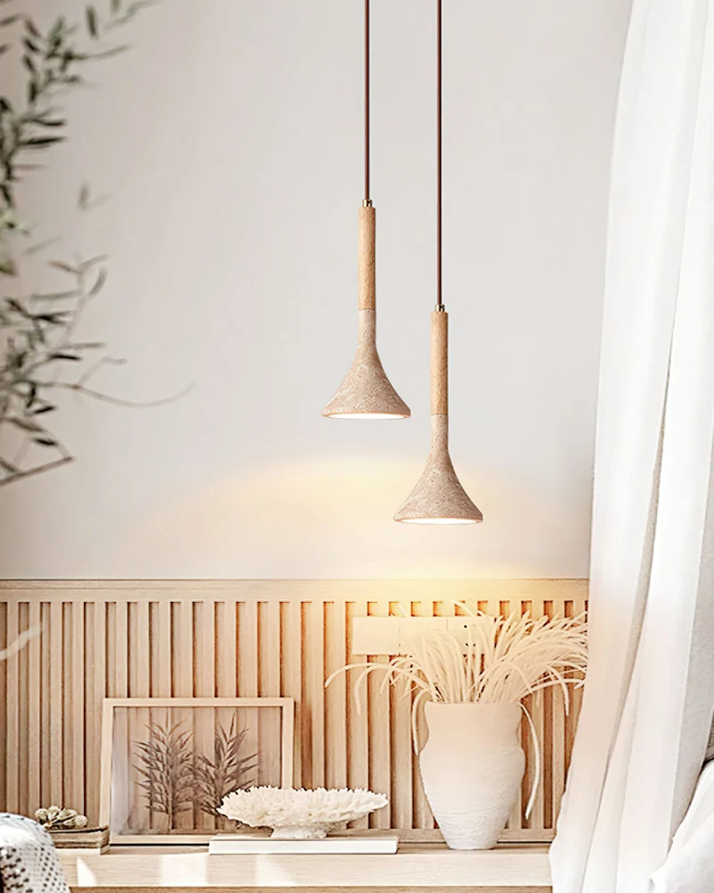 Arvalo Ceiling Pendant In Natural Wood Finish By Euroselle Modern Minimal Light