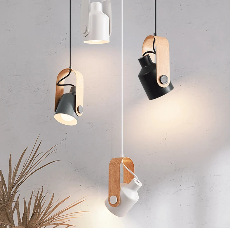 Nordic Pendant Spotlight In Wood & Metal By Euroselle