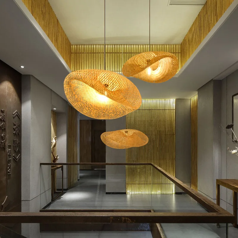 EmeraldLuma Vintage Bamboo LED Pendant Light Fixture By Euroselle
