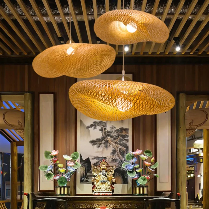 EmeraldLuma Vintage Bamboo LED Pendant Light Fixture By Euroselle