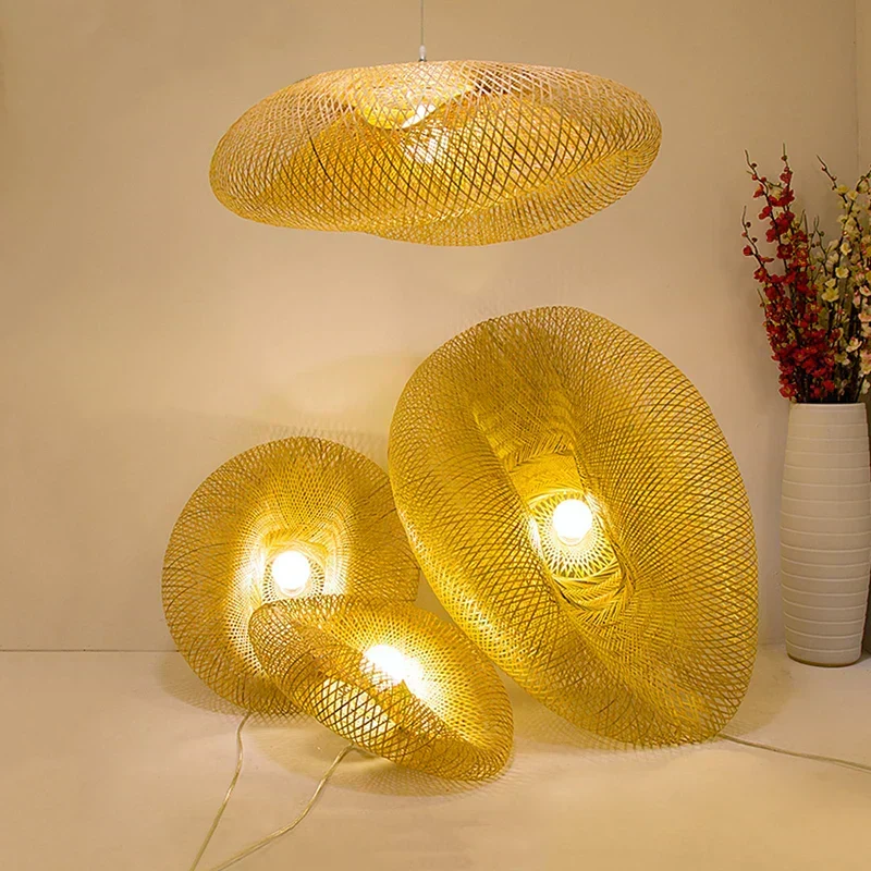 EmeraldLuma Vintage Bamboo LED Pendant Light Fixture By Euroselle