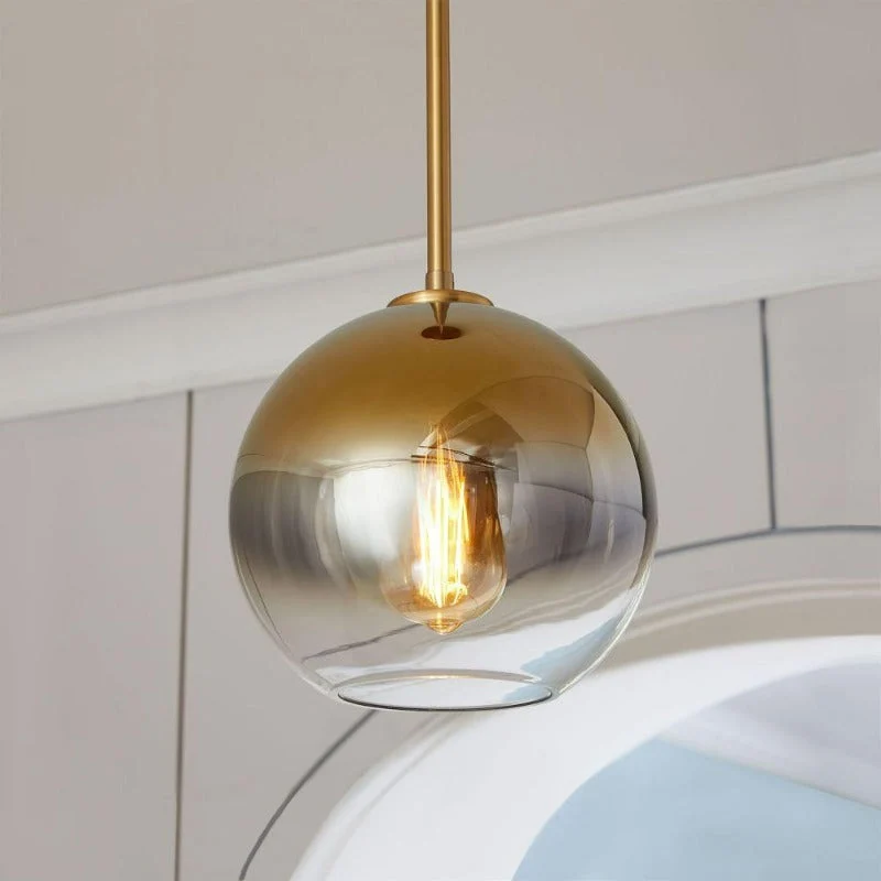 Zaire Modern Glass Globe Pendant Lights With Brass Base Euroselle