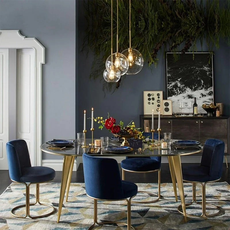 Zaire Modern Glass Globe Pendant Lights With Brass Base Euroselle