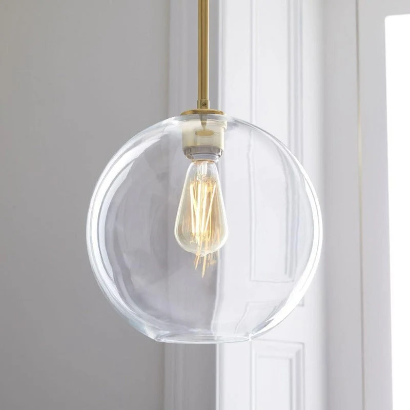 Zaire Modern Glass Globe Pendant Lights With Brass Base Euroselle