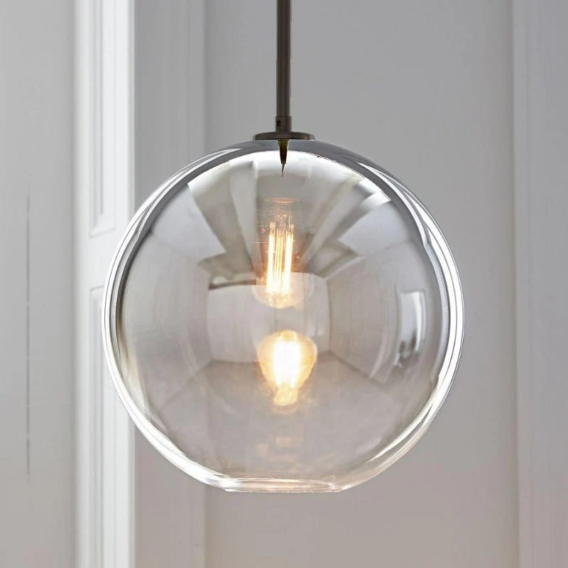 Zaire Modern Glass Globe Pendant Lights With Brass Base Euroselle