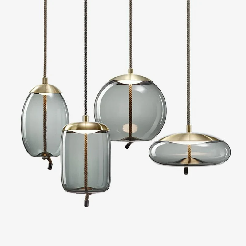 Nordic Rope And Glass Pendant Lamps From Euroselle