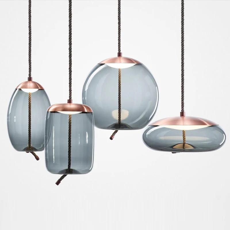 Nordic Rope And Glass Pendant Lamps From Euroselle