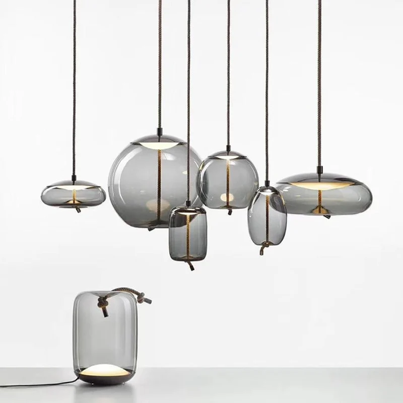 Nordic Rope And Glass Pendant Lamps From Euroselle