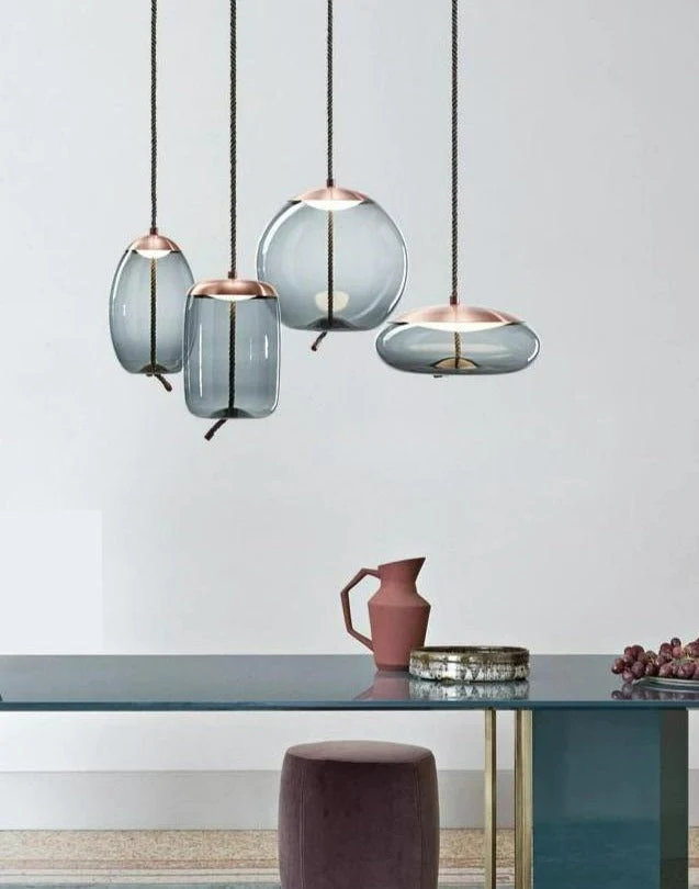 Nordic Rope And Glass Pendant Lamps From Euroselle