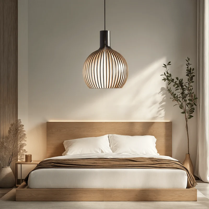 Arden Adjustable Bamboo And Wood Cage Pendant Light For Kitchen And Modern Interiors Euroselle