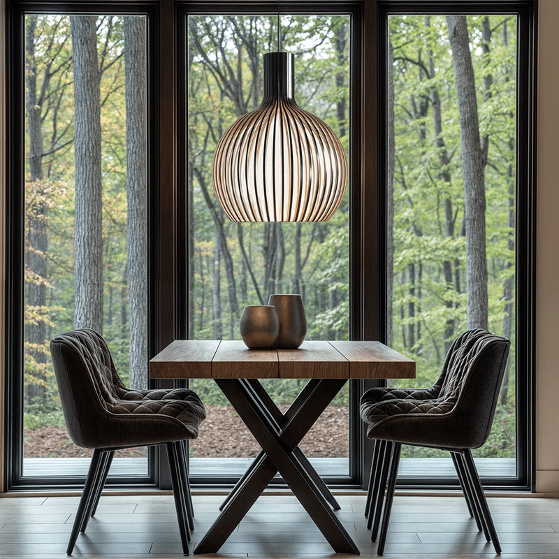 Arden Adjustable Bamboo And Wood Cage Pendant Light For Kitchen And Modern Interiors Euroselle