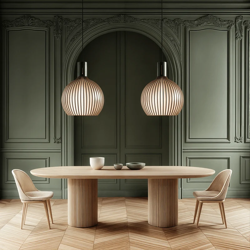 Arden Adjustable Bamboo And Wood Cage Pendant Light For Kitchen And Modern Interiors Euroselle