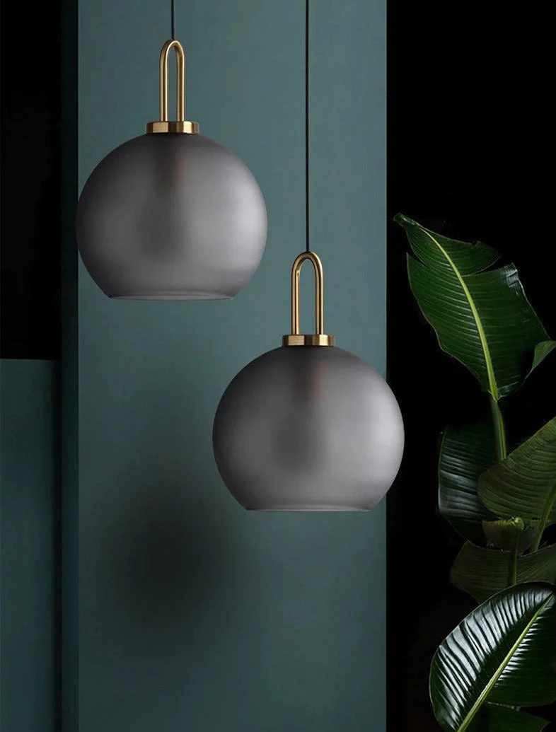 Euroselle Modern Glass Pendant Lights With Brass Accents And Glass Shades
