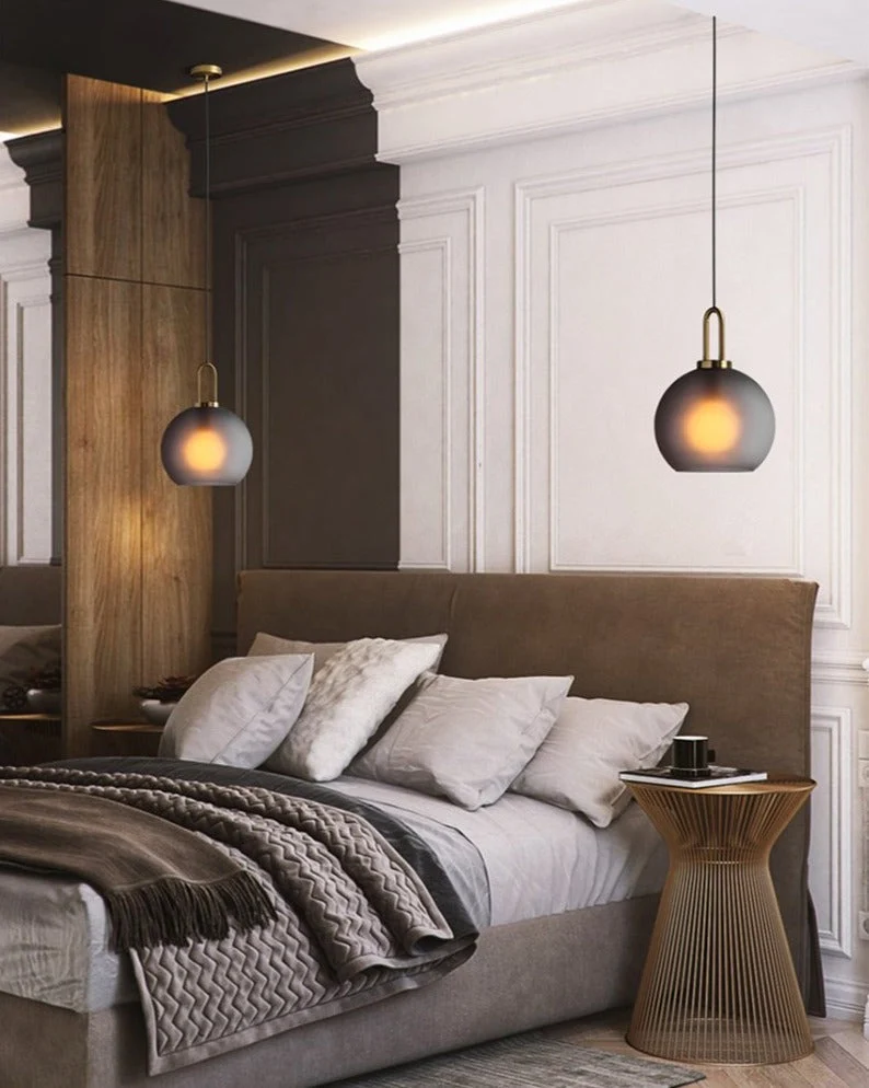 Euroselle Modern Glass Pendant Lights With Brass Accents And Glass Shades