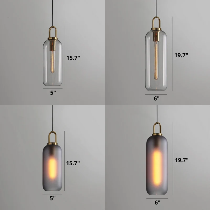 Euroselle Modern Glass Pendant Lights With Brass Accents And Glass Shades
