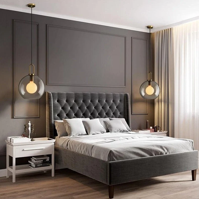 Euroselle Modern Glass Pendant Lights With Brass Accents And Glass Shades