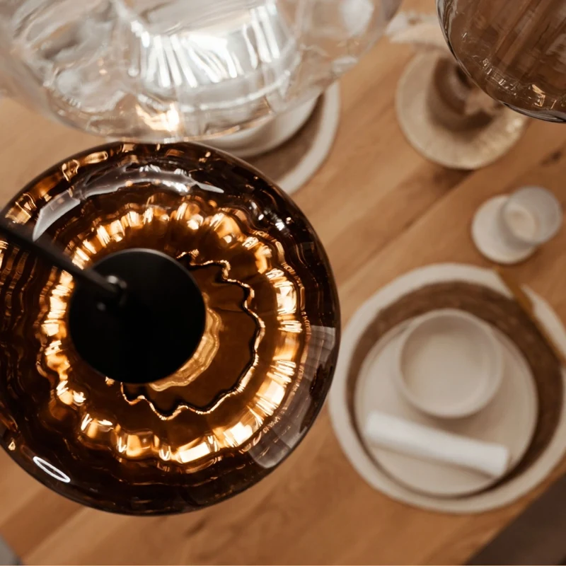 s.luce Velo Glas-Pendelleuchte Aufhängung 150cm Schwarz
