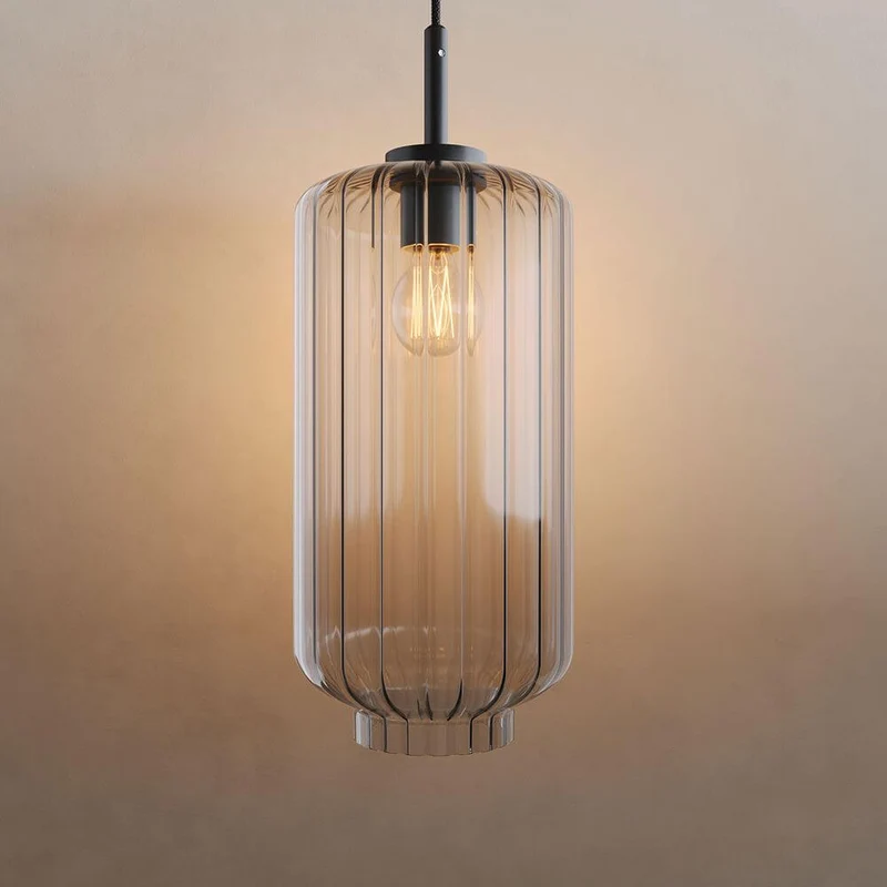 s.luce Velo Glas-Pendelleuchte Aufhängung 150cm Schwarz