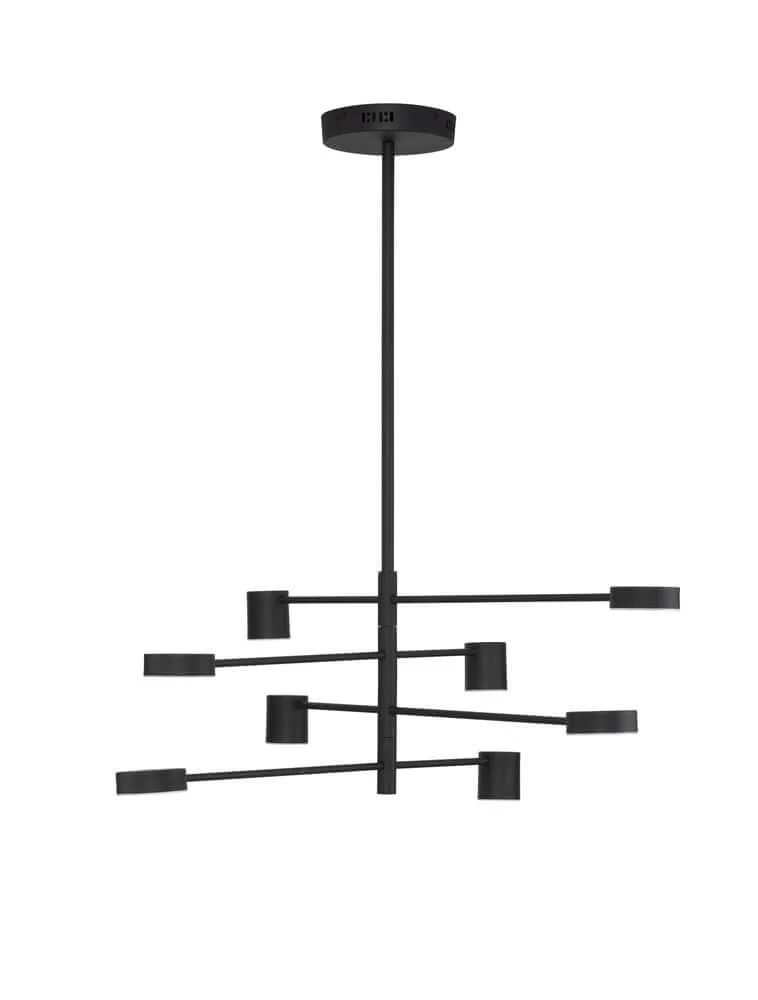 Nordik LED Pendelleuchte 8-flammig Ø 100cm 3000K Schwarz