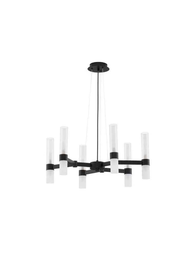 Century Pendelleuchte 12-flammig Ø 70cm Schwarz, Transparent
