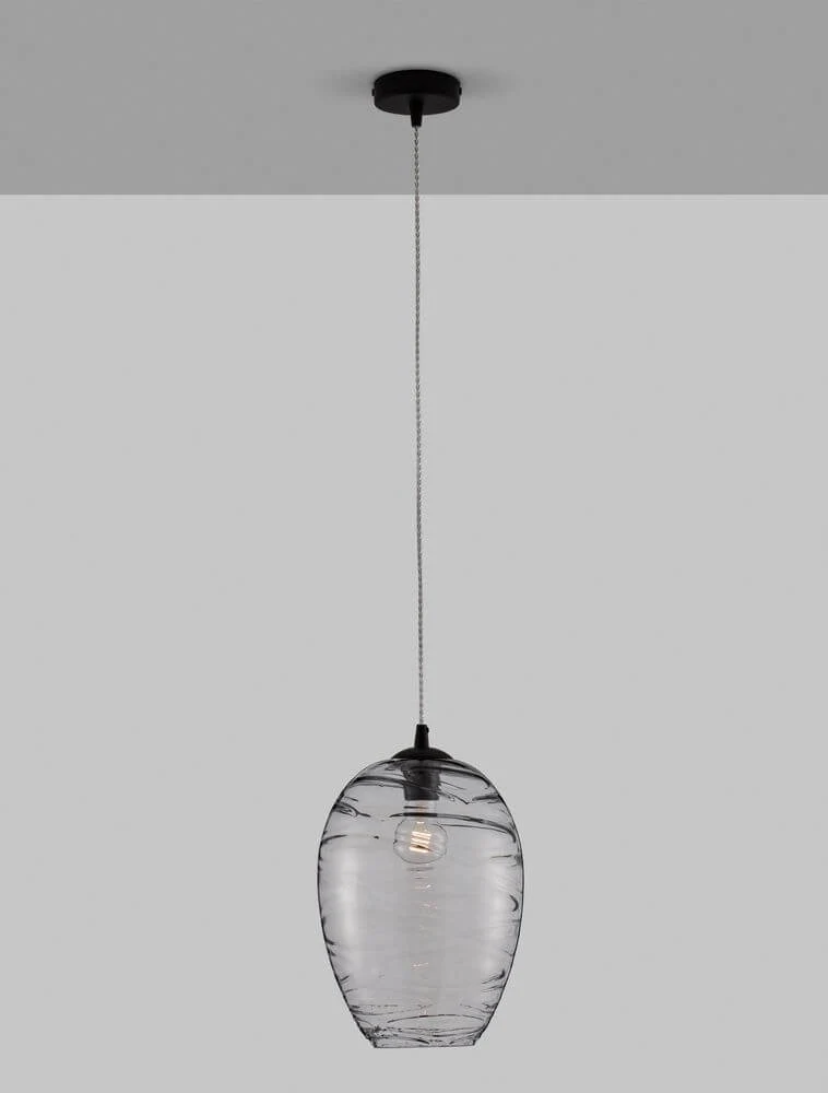 Evleen Pendelleuchte Ø 23cm Schwarz, Grau