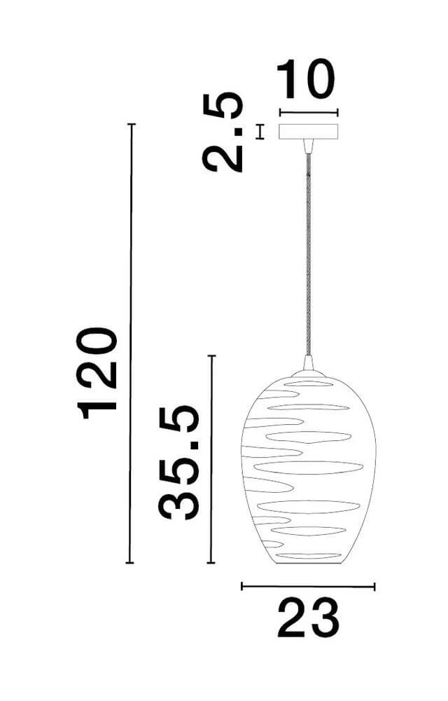 Evleen Pendelleuchte Ø 23cm Schwarz, Grau