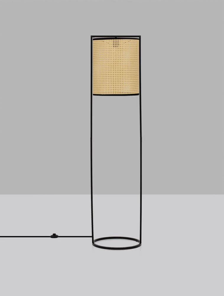 Erto Stehlampe Natur, Schwarz
