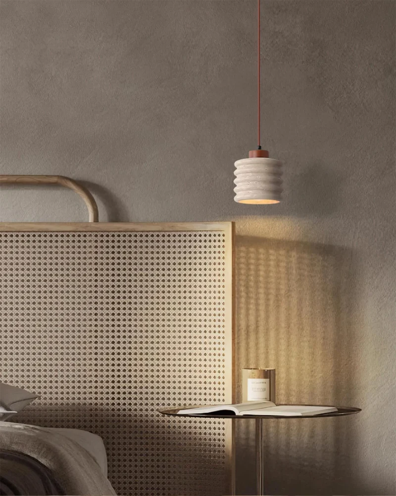 Tavelle Pendant Light With Wavy Ceramic Shade For Japandi Bedside Glow Euroselle