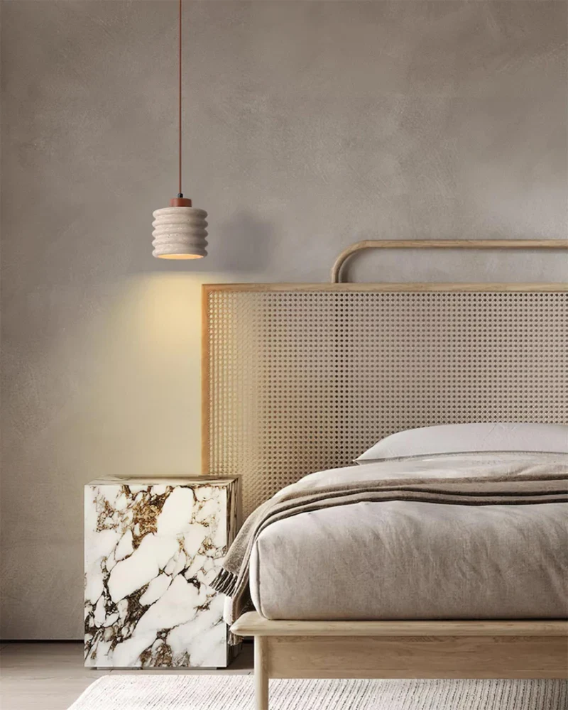 Tavelle Pendant Light With Wavy Ceramic Shade For Japandi Bedside Glow Euroselle