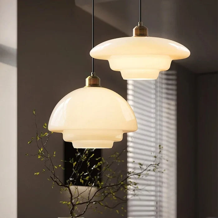 Mid Century White Glass Pendant Light For Modern Interiors Euroselle