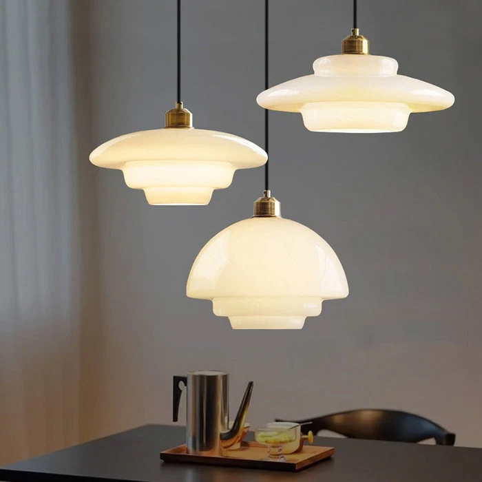 Mid Century White Glass Pendant Light For Modern Interiors Euroselle