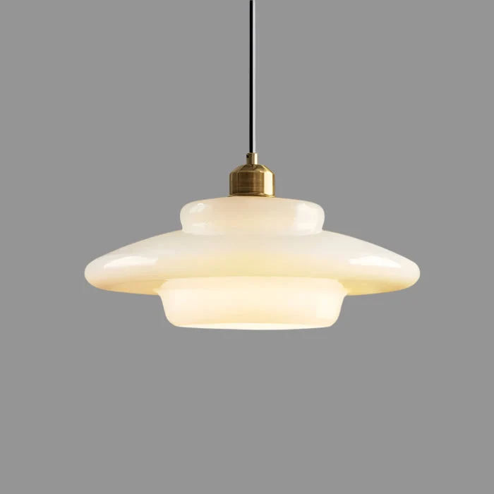 Mid Century White Glass Pendant Light For Modern Interiors Euroselle