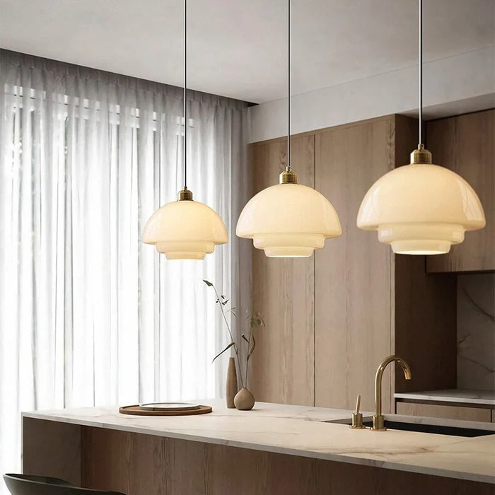 Mid Century White Glass Pendant Light For Modern Interiors Euroselle