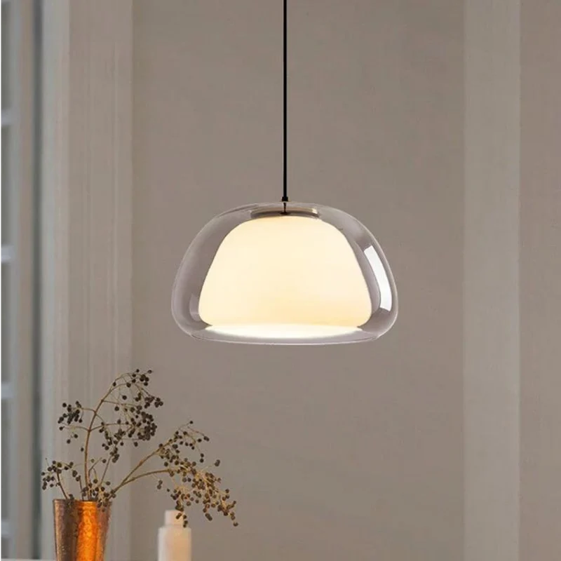 Lunara Pendant Light With Double Glass Dome And Soft Glow Euroselle