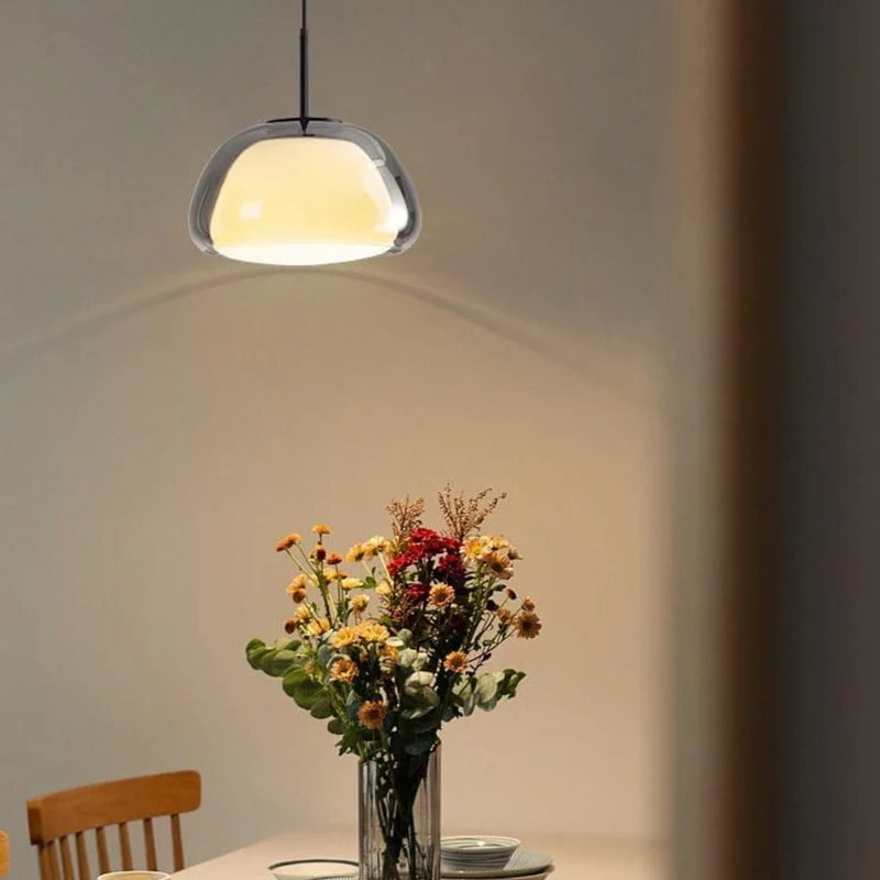 Lunara Pendant Light With Double Glass Dome And Soft Glow Euroselle