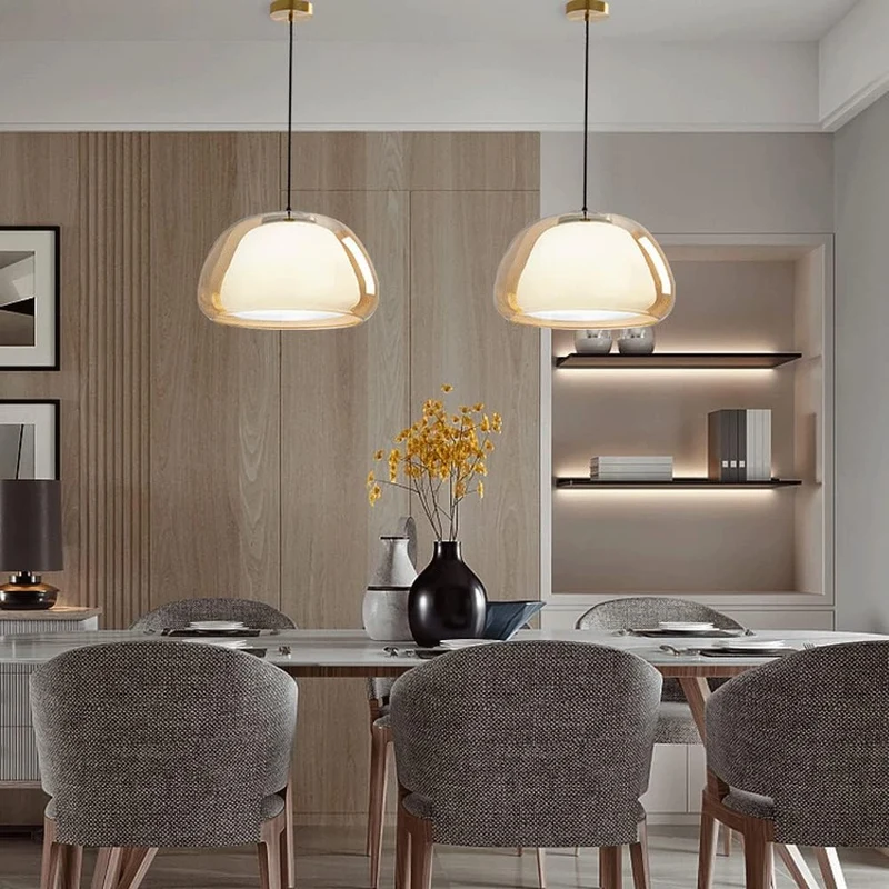 Lunara Pendant Light With Double Glass Dome And Soft Glow Euroselle