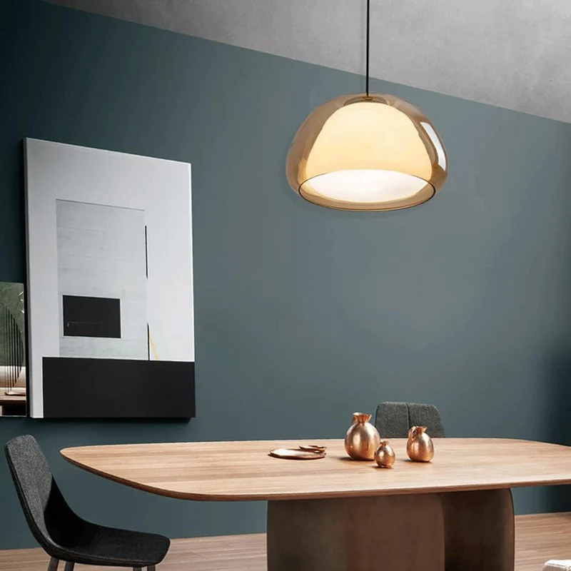 Lunara Pendant Light With Double Glass Dome And Soft Glow Euroselle