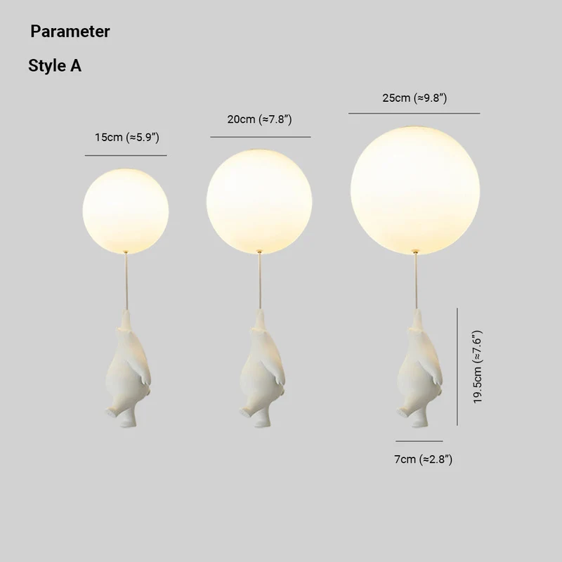 Lunora Bear And Balloon Ceiling Pendant Light For Kids Euroselle