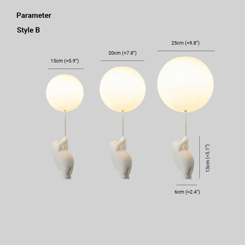 Lunora Bear And Balloon Ceiling Pendant Light For Kids Euroselle