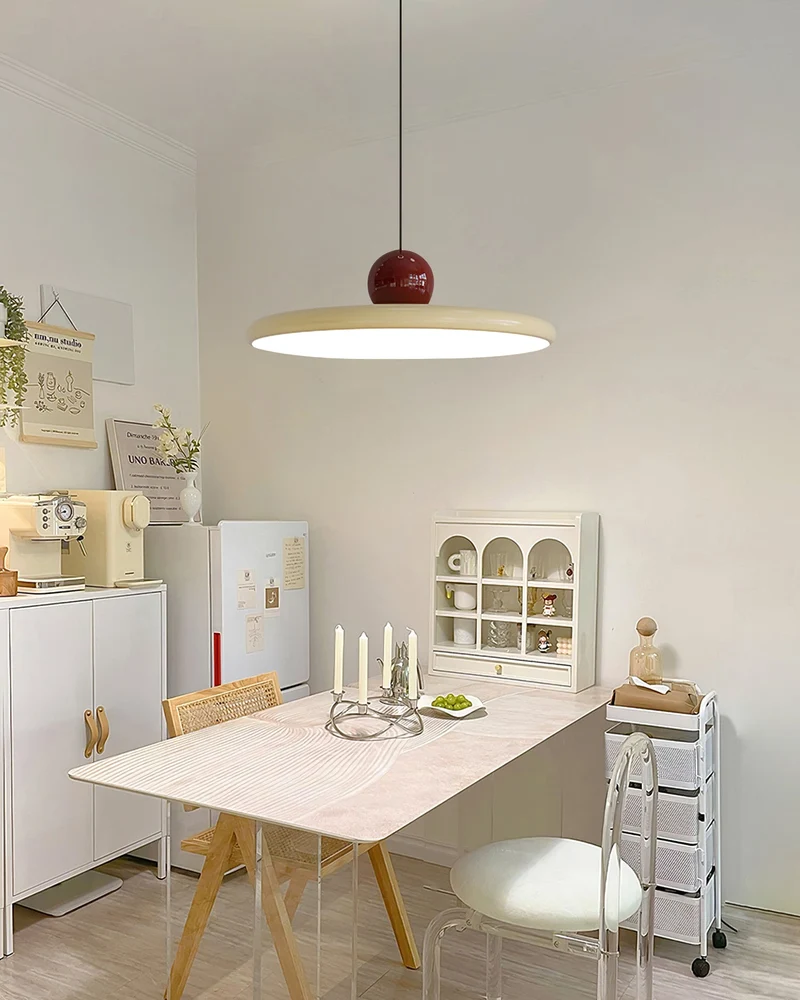 Luminelle Red Metal Pendant Light With Adjustable Height For Kitchen And Dining Areas Euroselle