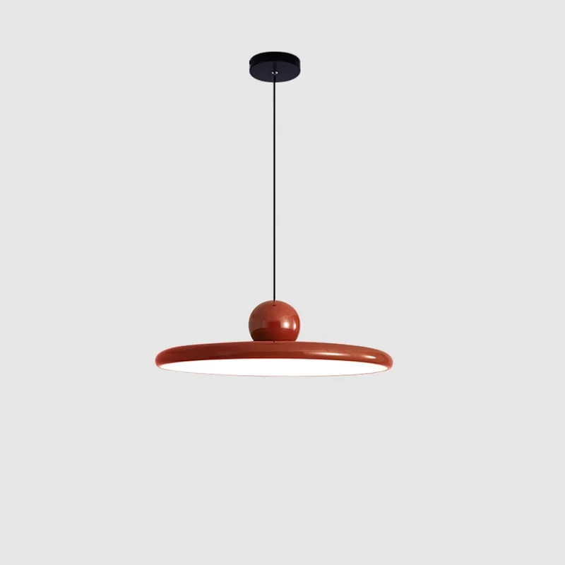 Luminelle Red Metal Pendant Light With Adjustable Height For Kitchen And Dining Areas Euroselle
