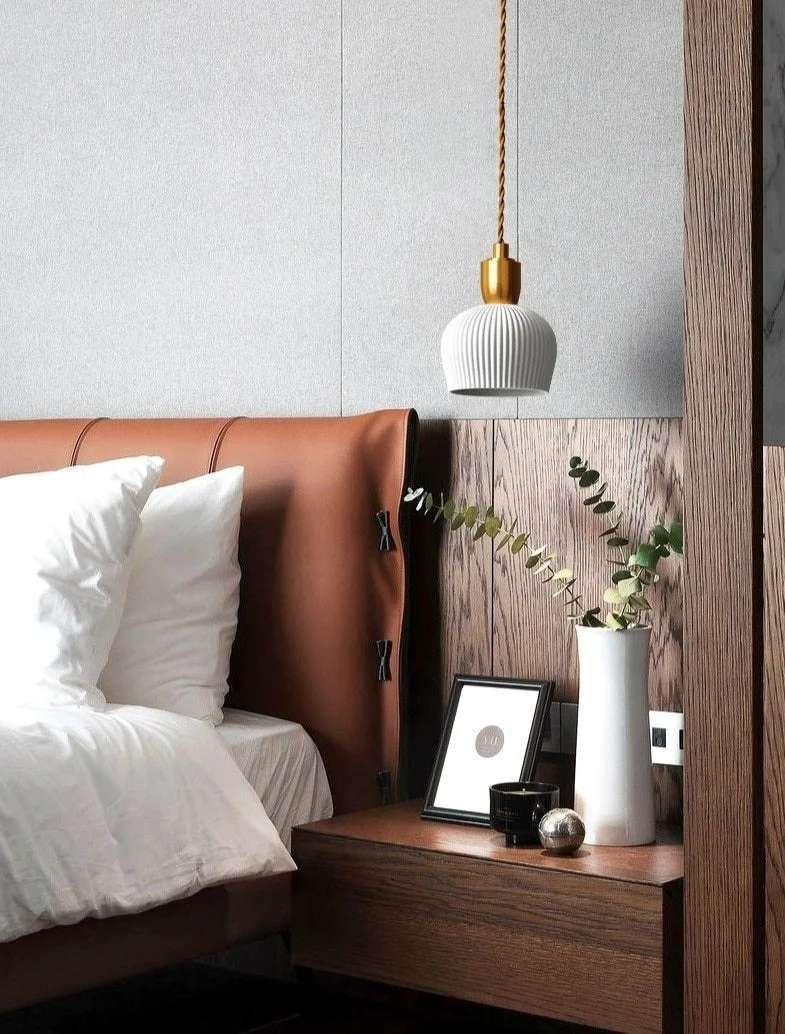 Euroselle Modern White Ceramic Pendant Lights With Adjustable 47 Inch Length Light Bulb Included